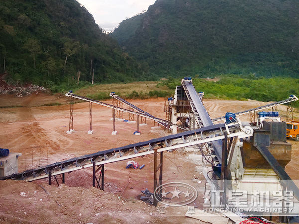 環保無塵化石料制砂生產線現場 環保無塵化石料制砂生產線現場