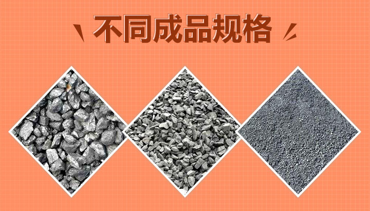 破碎后不同規(guī)格的煤泥碎料 破碎后不同規(guī)格的煤泥碎料
