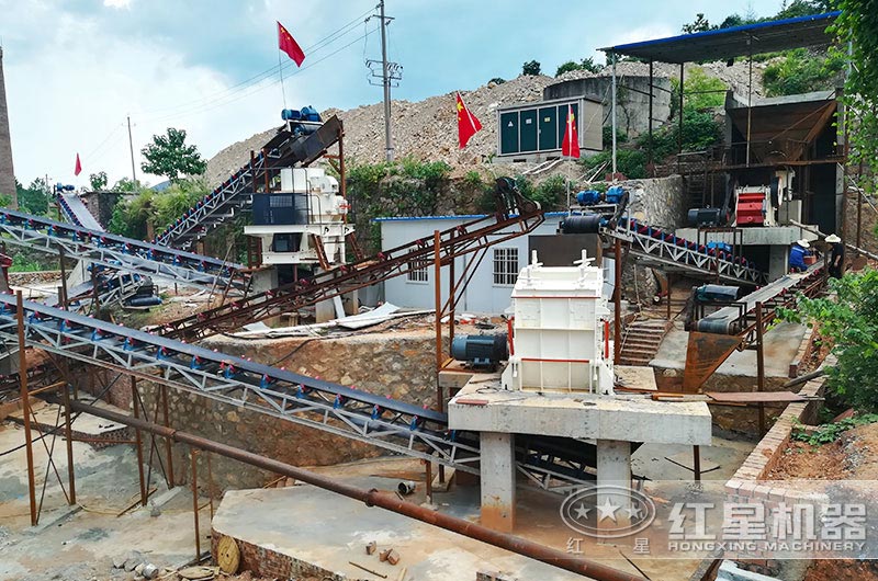 砂石生產(chǎn)線現(xiàn)場圖片，處理石灰石